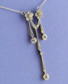 Edwardian, Diamond, Gold and Platinum Double Drop Pendant, circa 1910