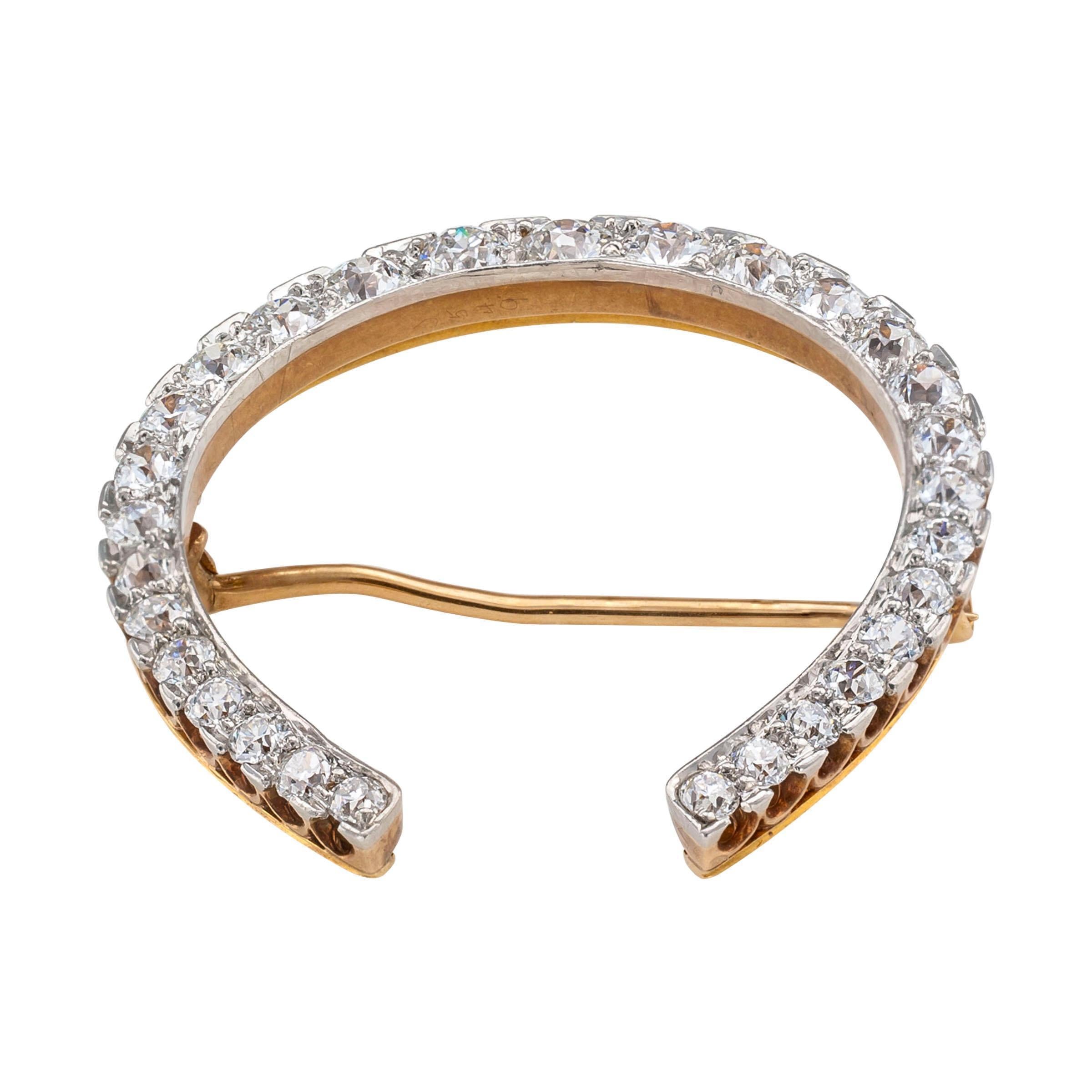 diamond horseshoe brooch