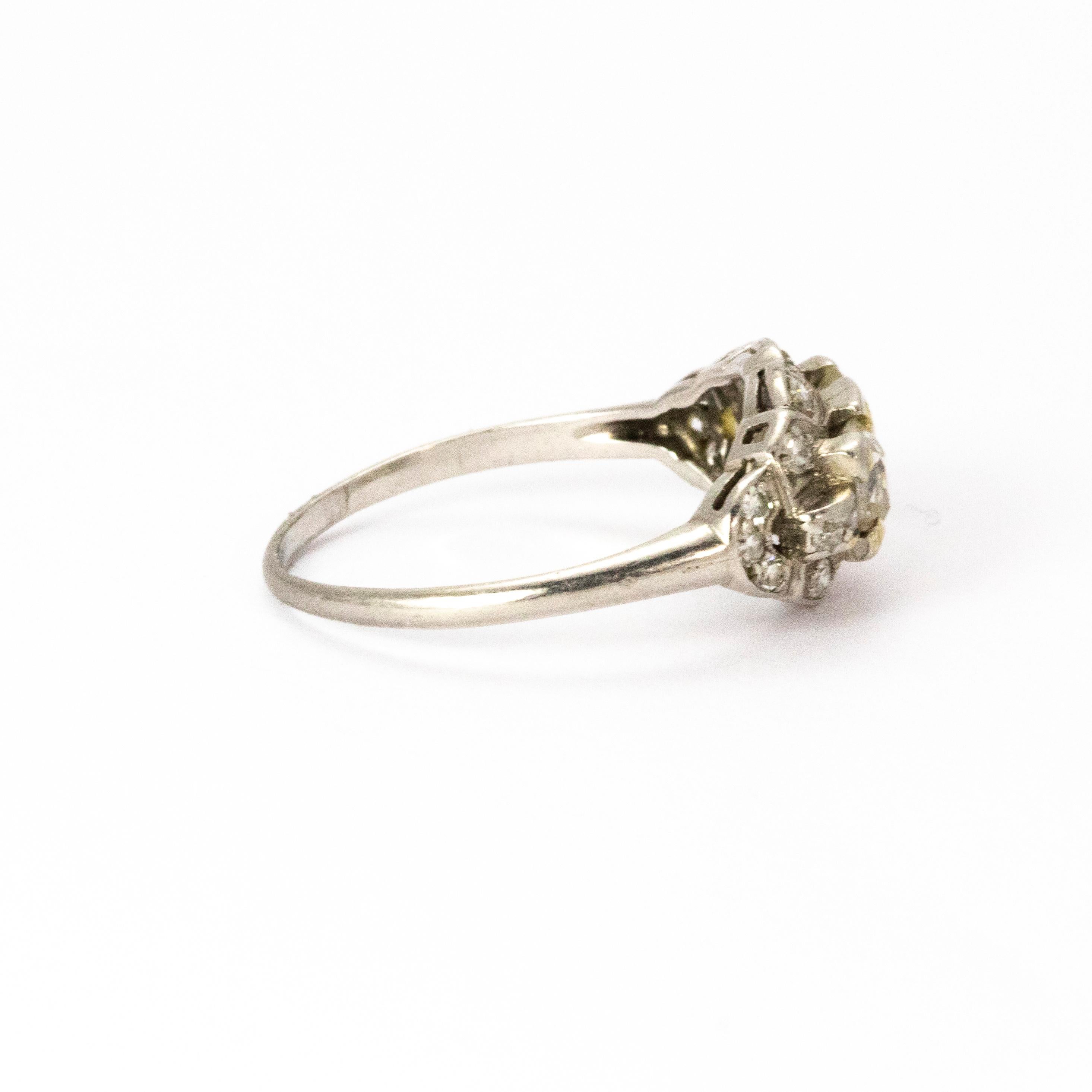 Women's or Men's Certified Art Deco Diamond Moi Et Toi Platinum Ring