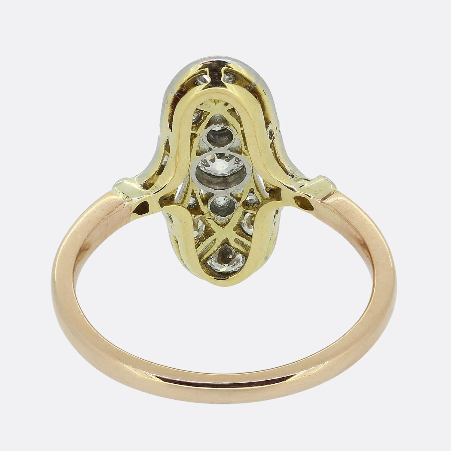 Navette-Ring mit edwardianischem Diamant im Zustand „Gut“ im Angebot in London, GB