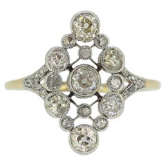 Navette-Ring mit edwardianischem Diamant