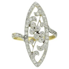 Edwardian Diamond Navette Ring