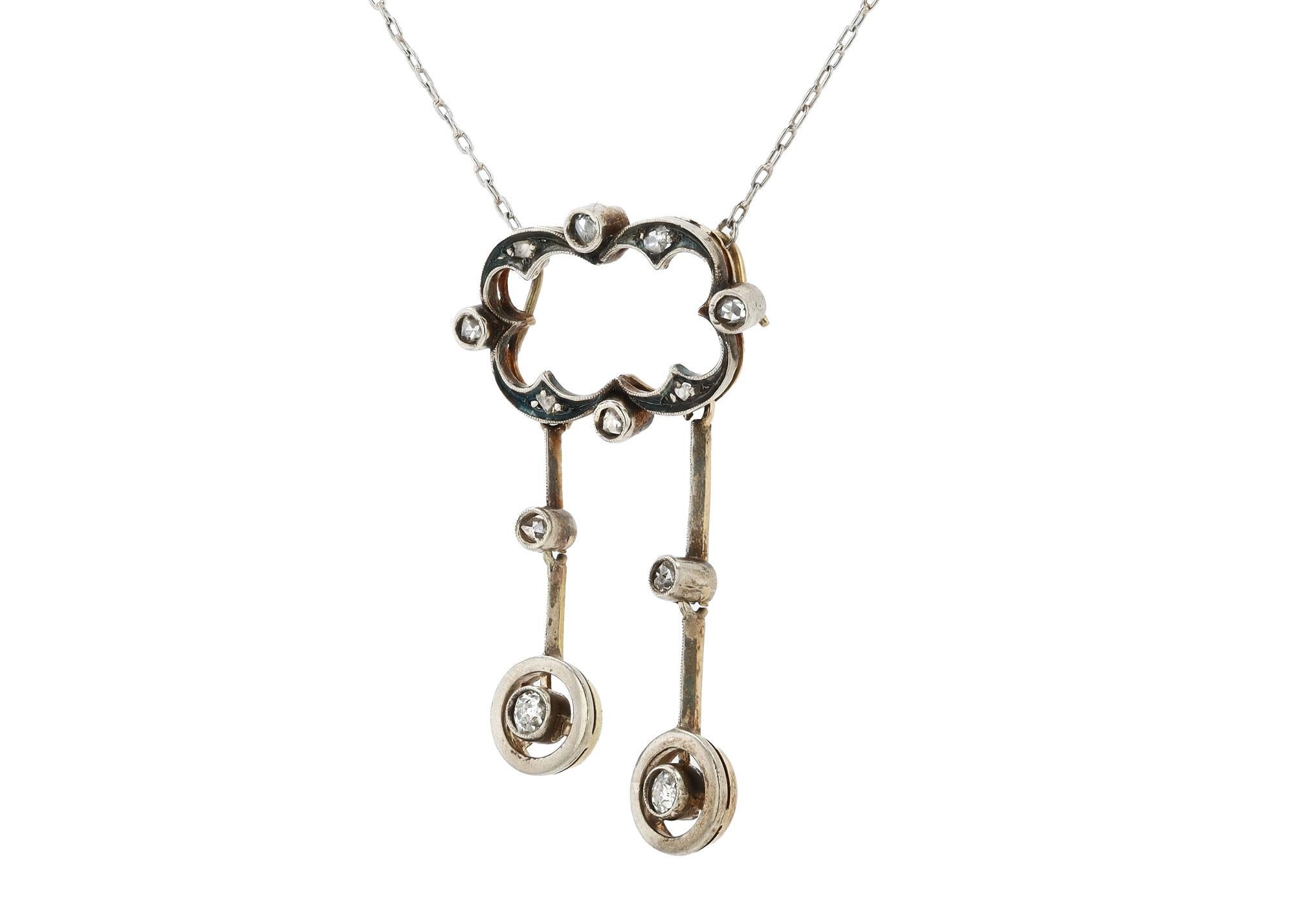 Édouardien Collier négligé à diamants de style édouardien en vente