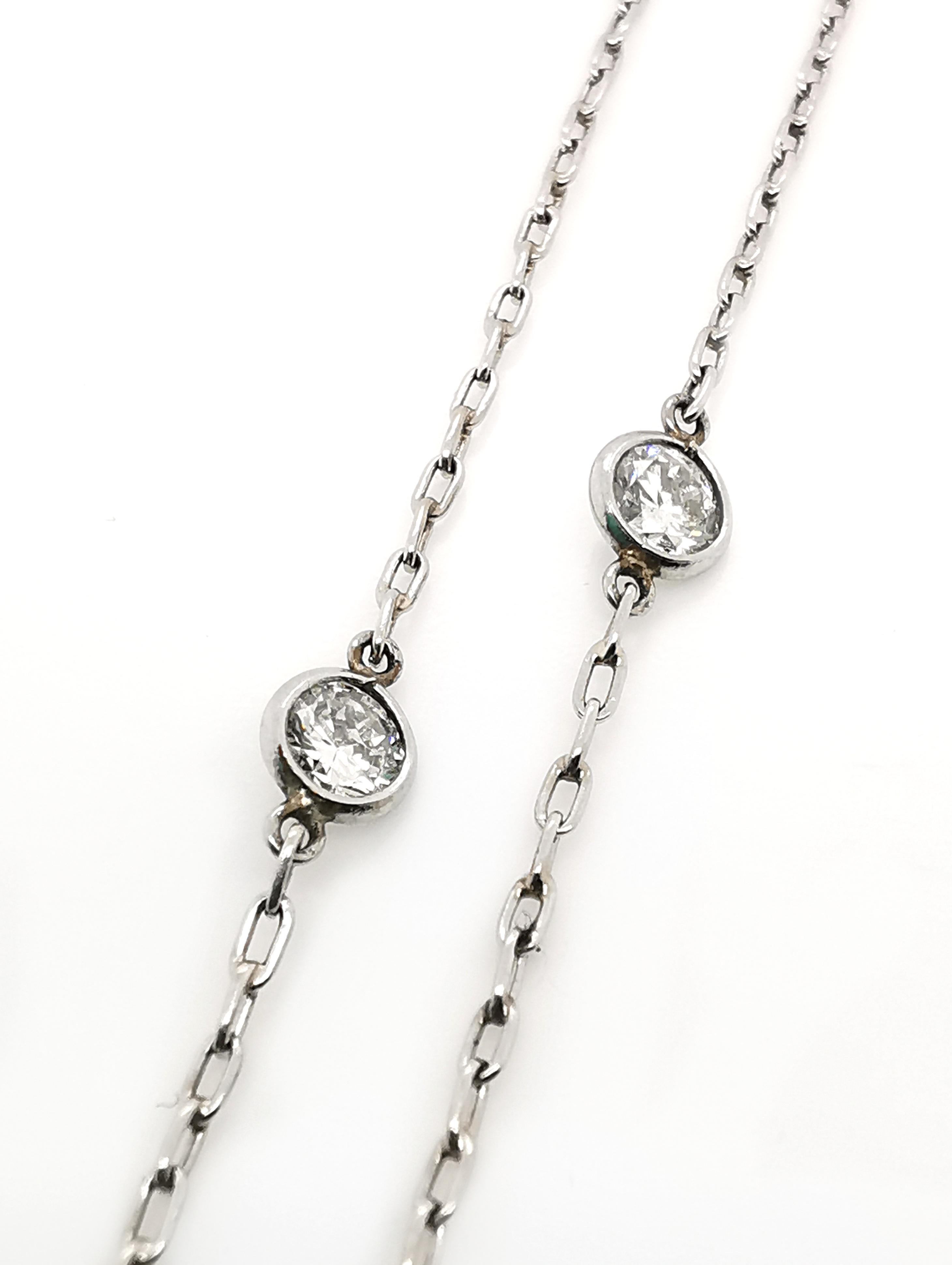 Women's Edwardian Diamond Négligée Pendant, 5.10 Carat For Sale
