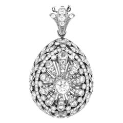 Edwardian Diamond Open Egg Pendant Locket Necklace, Chavana Collection