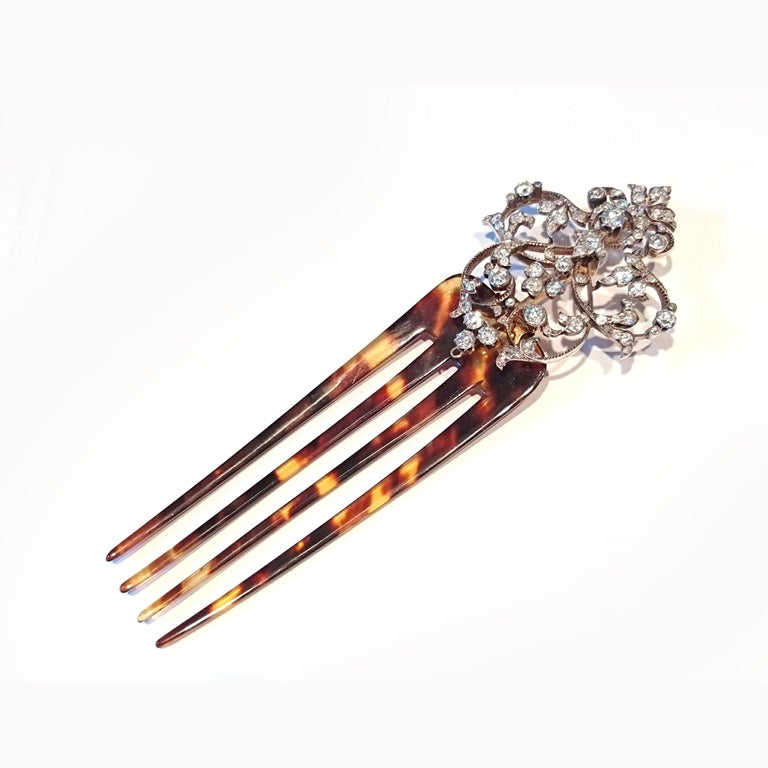 Edwardian Diamond Pearl Brooch Pendant with Hair Comb at 1stDibs