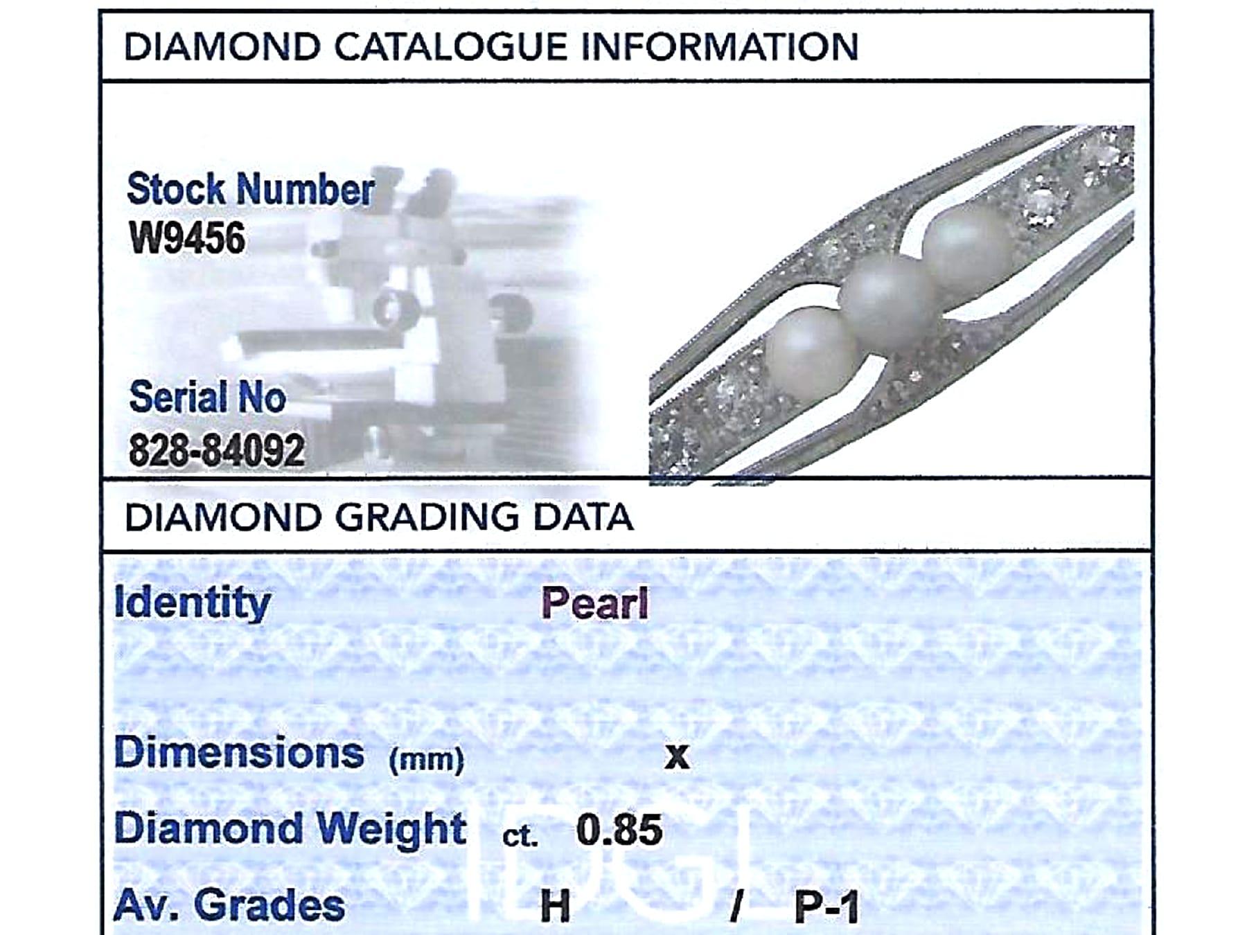 Edwardianische Diamant-Perlen-Platin-Brosche im Angebot 3