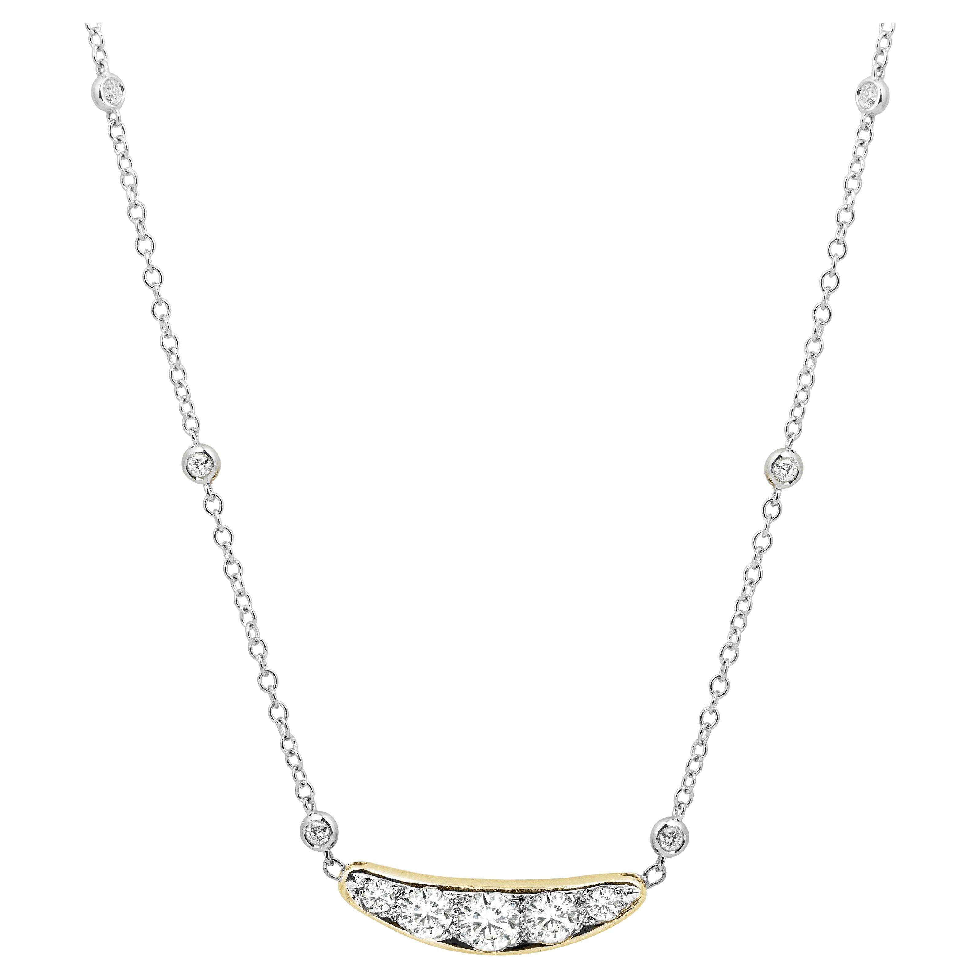 Edwardian Diamond Pendant and Diamonds-by-the-Yard Necklace Estate Fine Jewelry