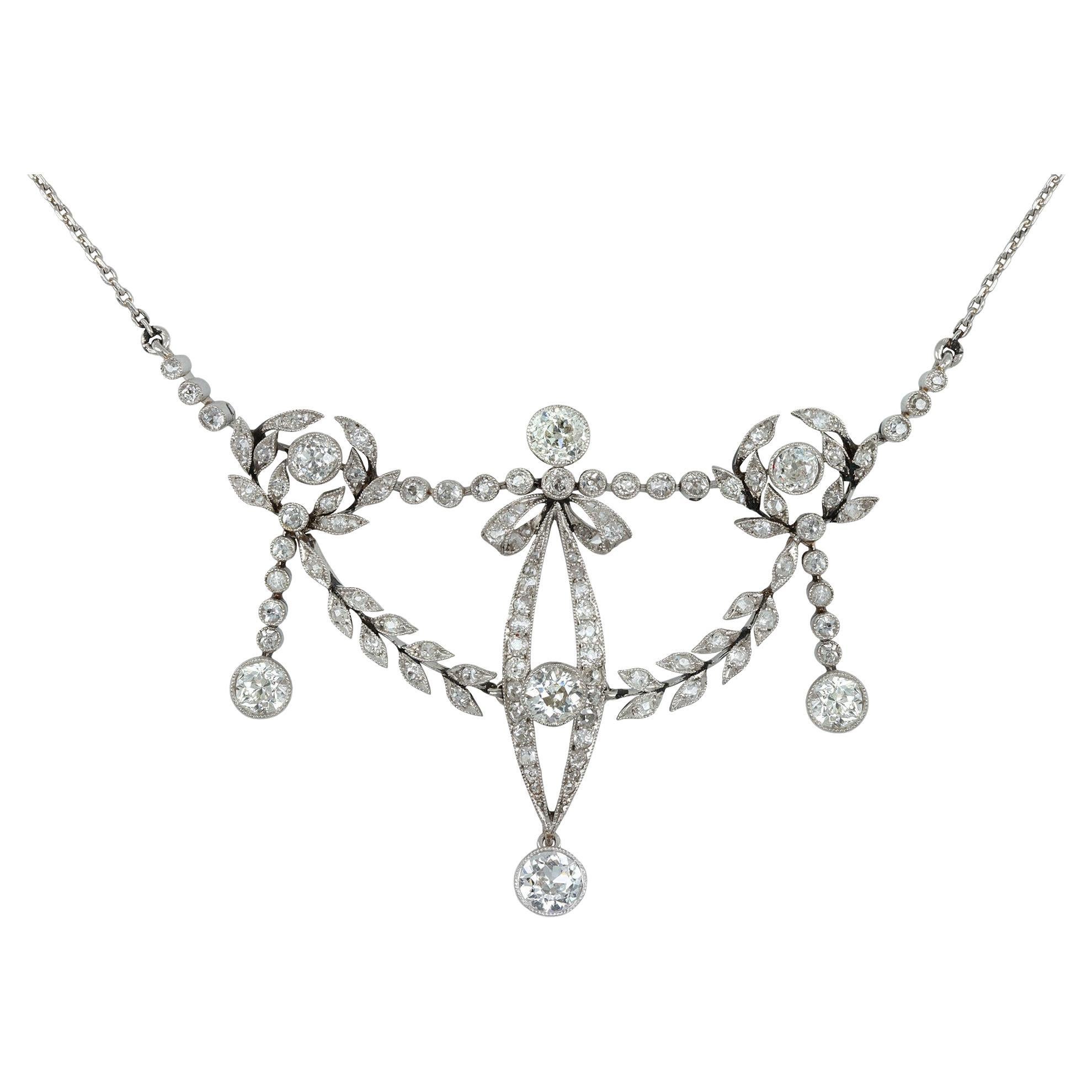 Ciondolo di diamanti edoardiano, 1915 circa. in vendita