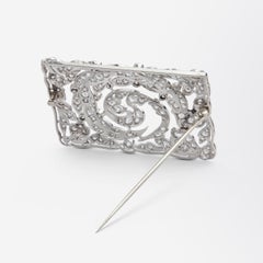 Edwardian Diamond Plaque Brooch Pin
