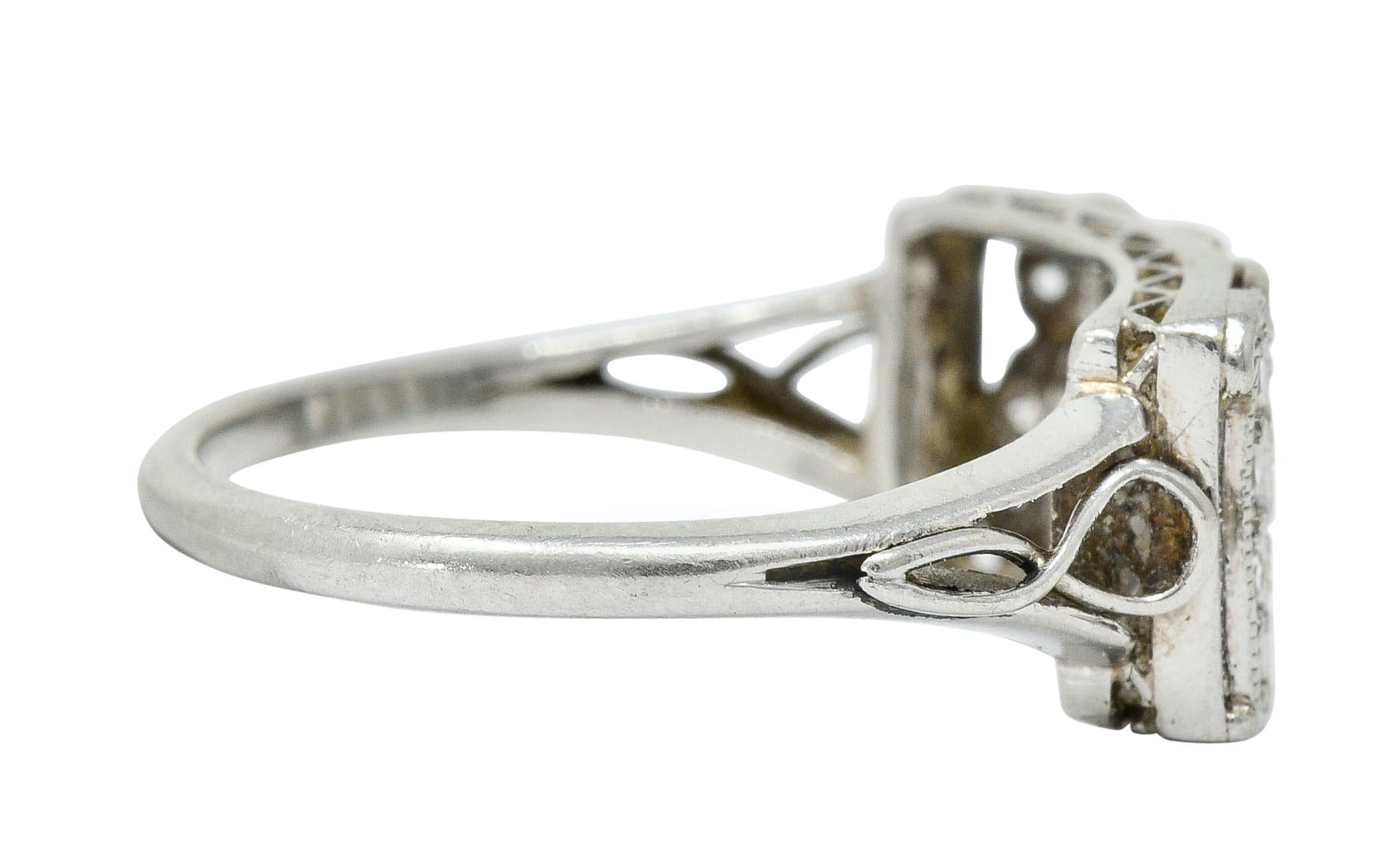 Single Cut Edwardian Diamond Platinum 1916 Date Ring