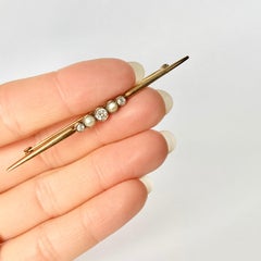 Edwardian Diamond, Platinum and 9 Carat Gold Pin