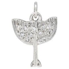 Edwardian Diamond Platinum Antique Horse Saddle Charm