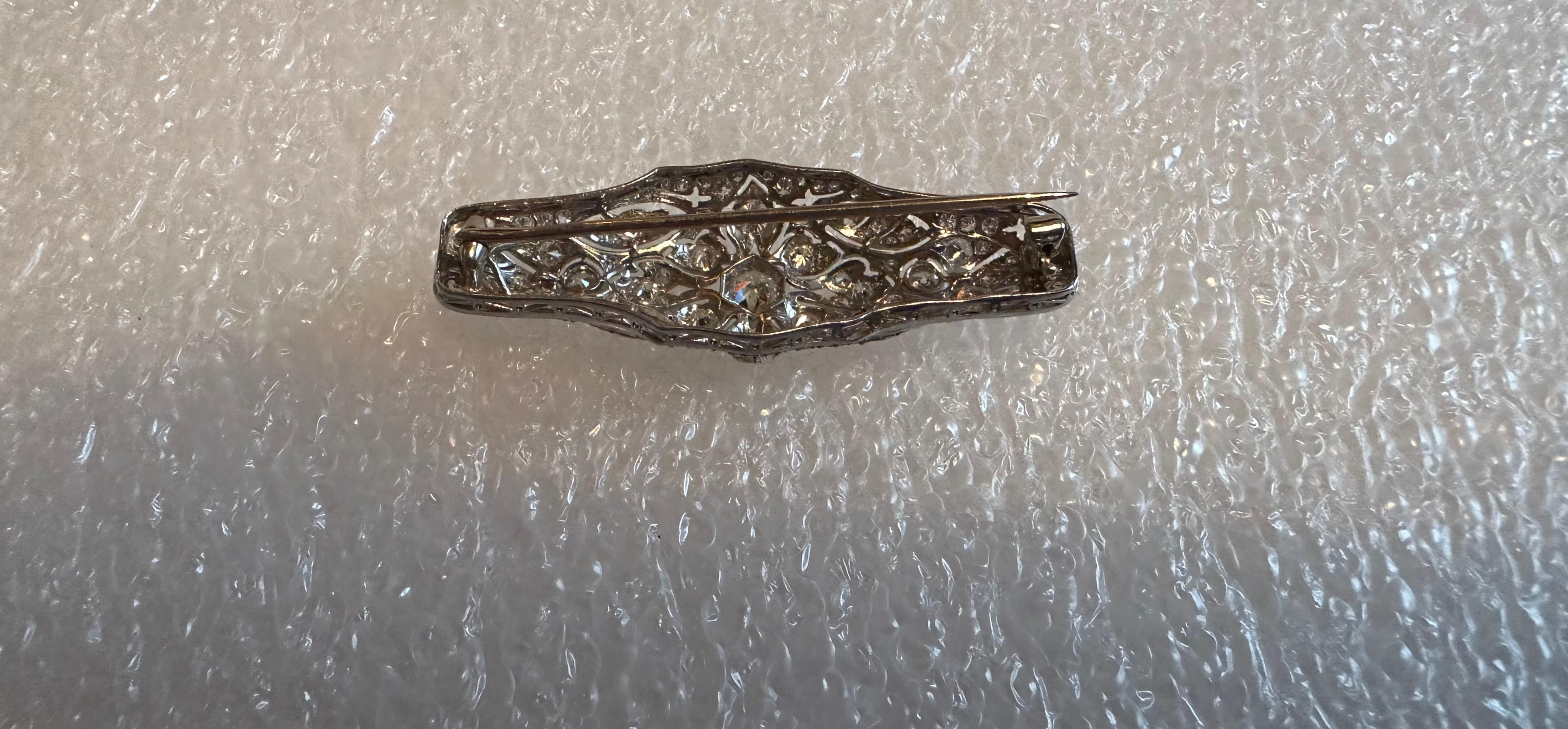 American Edwardian Diamond & Platinum Brooch For Sale