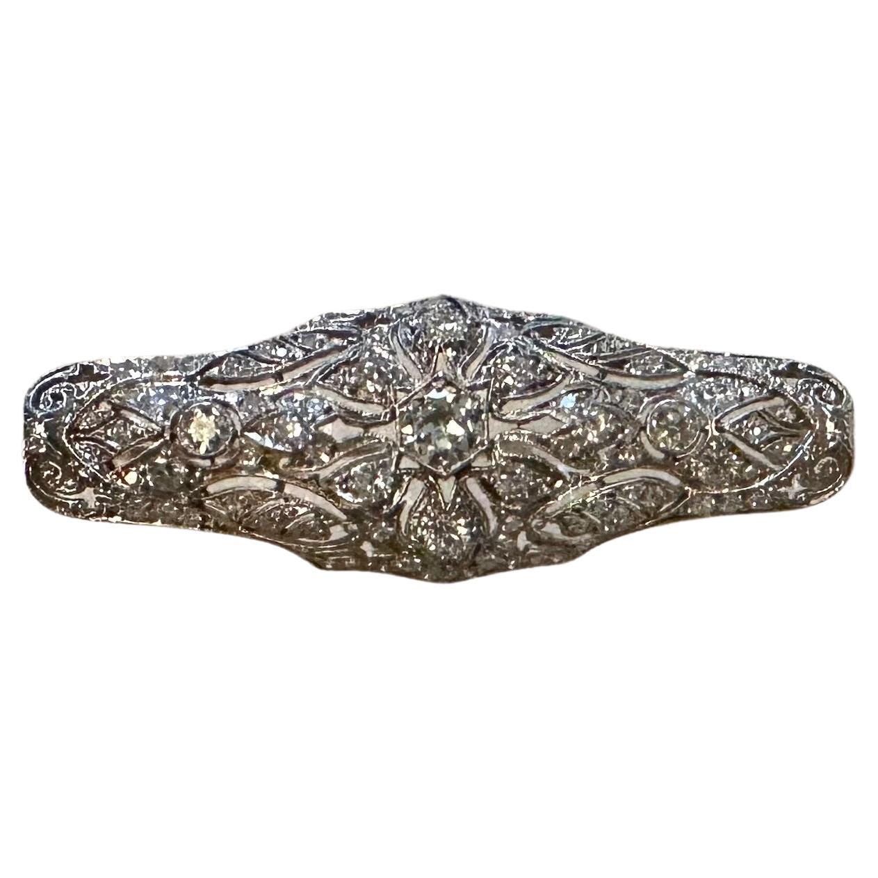 Edwardian Diamond & Platinum Brooch