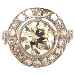 Edwardian Diamond Platinum Cluster Ring