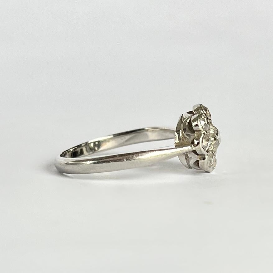 Women's Edwardian Diamond Platinum Daisy Cluster Ring