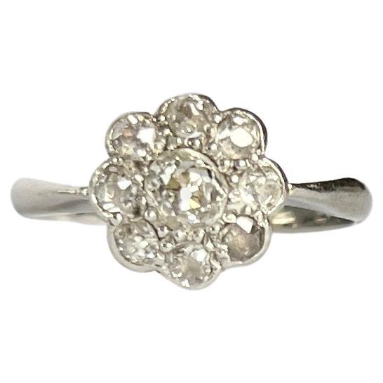 Edwardian Diamond Platinum Daisy Cluster Ring