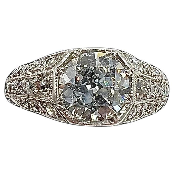 Edwardian Diamond Platinum Engagement Ring circa 1910