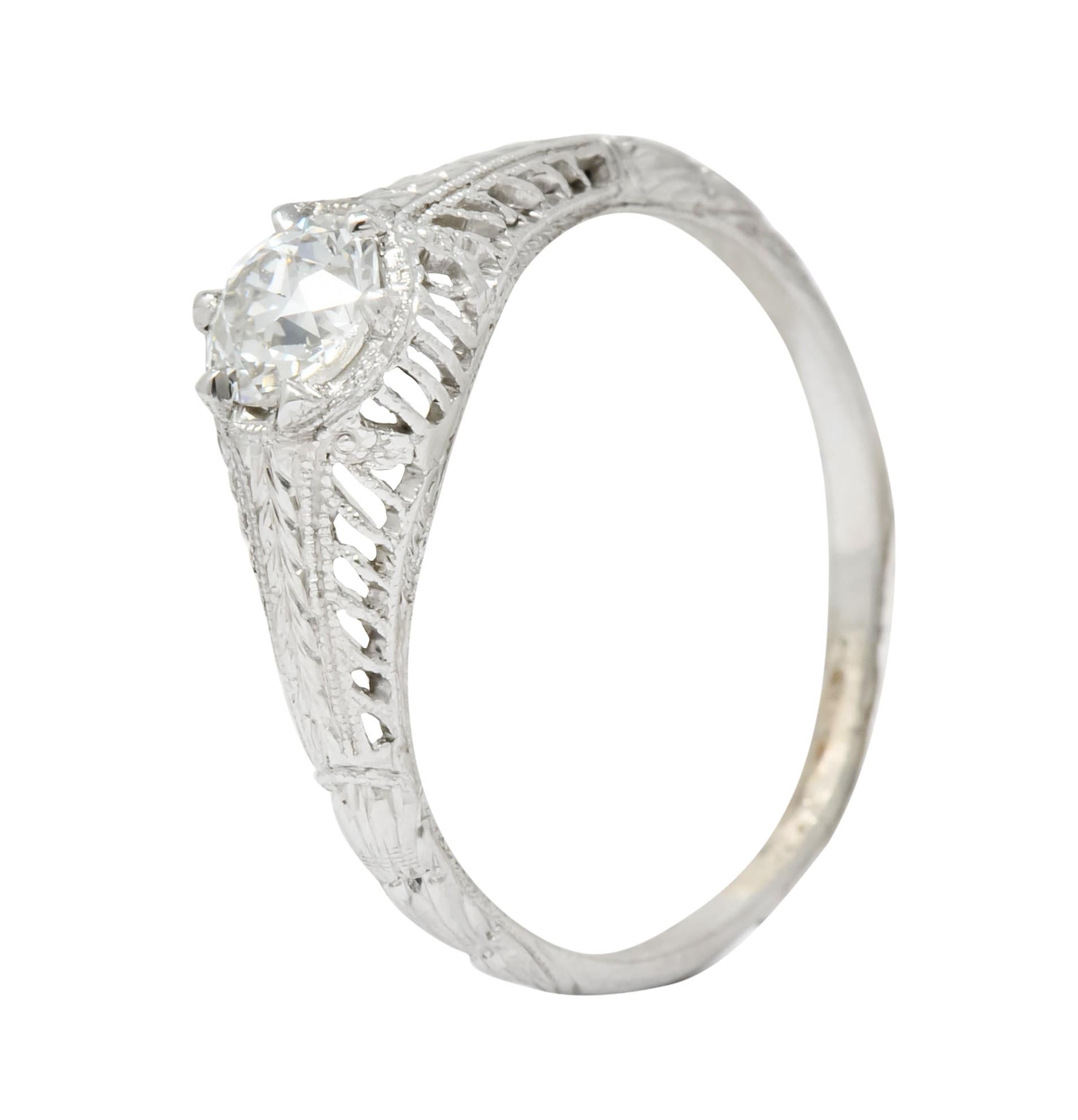Edwardian Diamond Platinum Engagement Ring, circa 1915 2