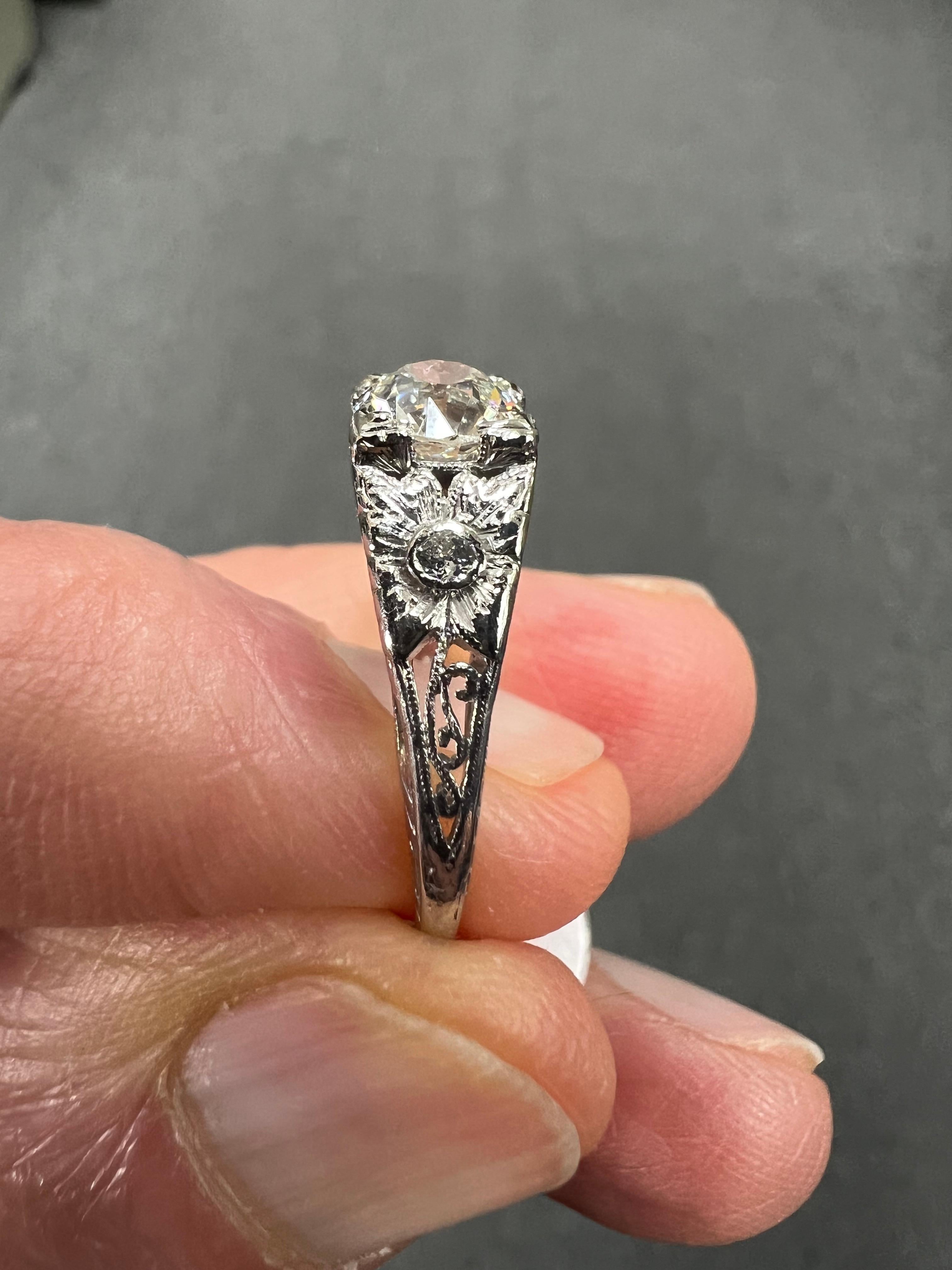 Edwardian Diamond Platinum Engagement Ring 1