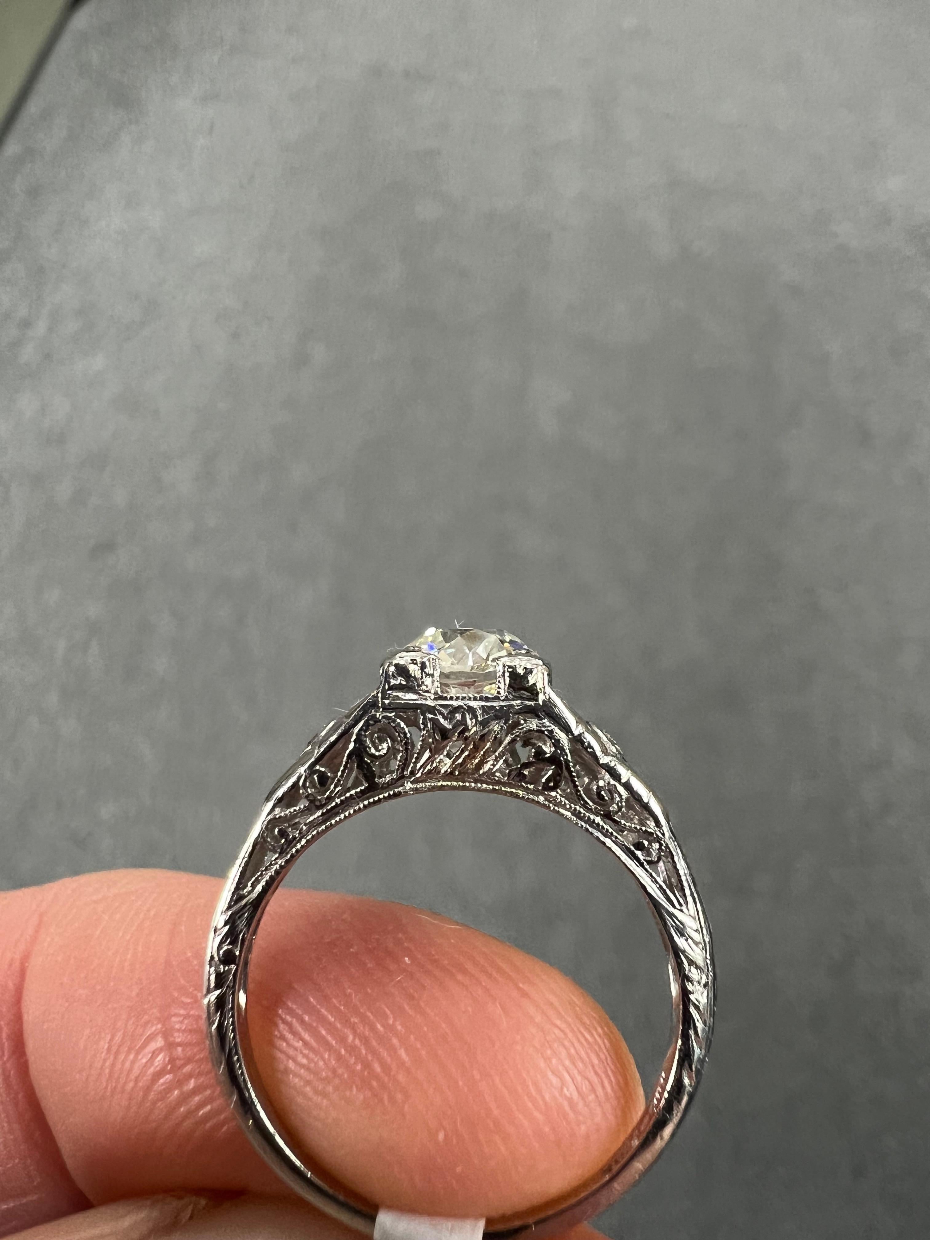 Edwardian Diamond Platinum Engagement Ring 2