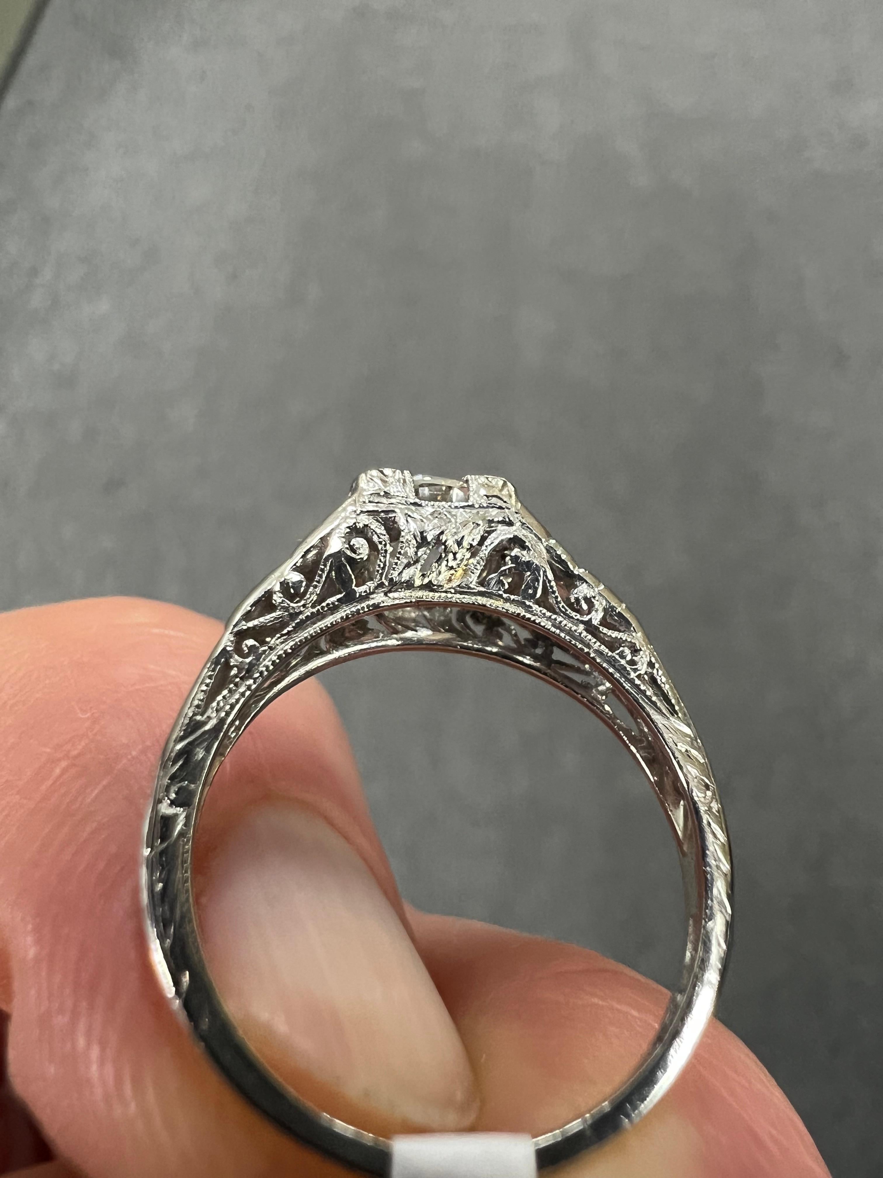 Edwardian Diamond Platinum Engagement Ring 3