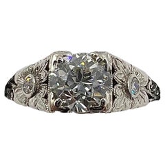 Antique Edwardian Diamond Platinum Engagement Ring 