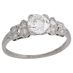 Edwardian diamond platinum engagement ring