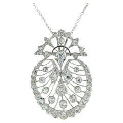 Antique Edwardian Diamond Platinum Pendant