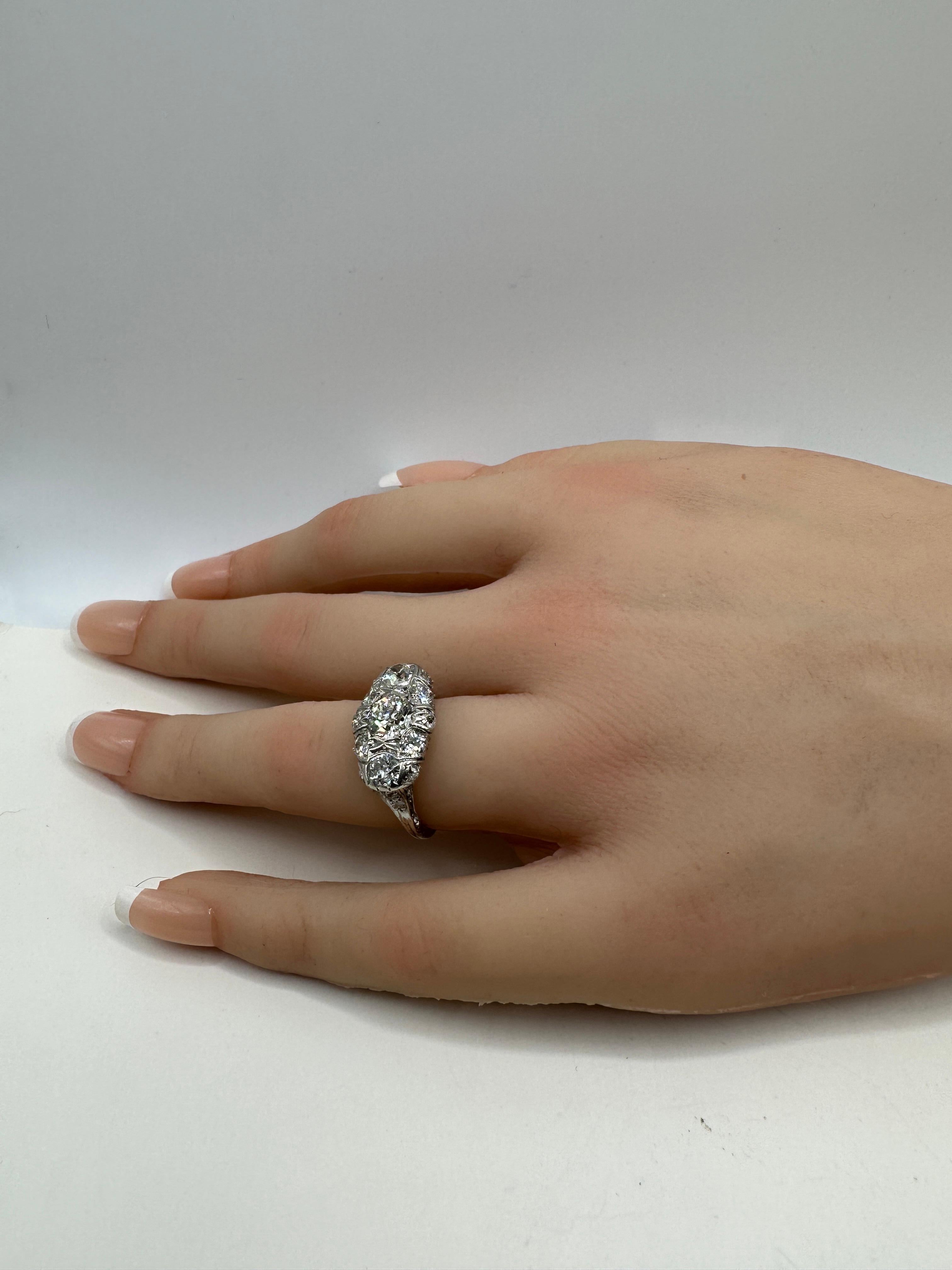 Anillo Eduardiano de Platino y Diamantes en Bueno estado para la venta en Summerland, CA