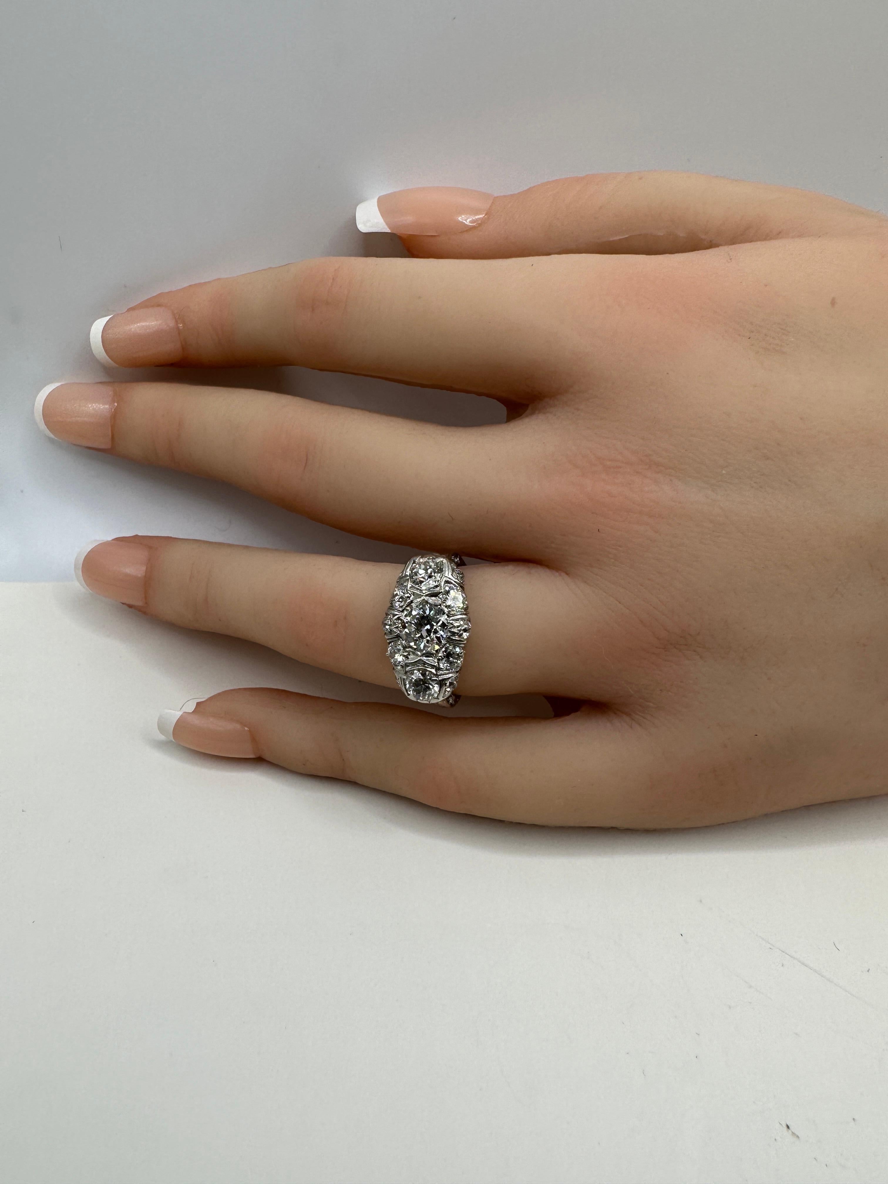 De las mujeres Anillo Eduardiano de Platino y Diamantes en venta