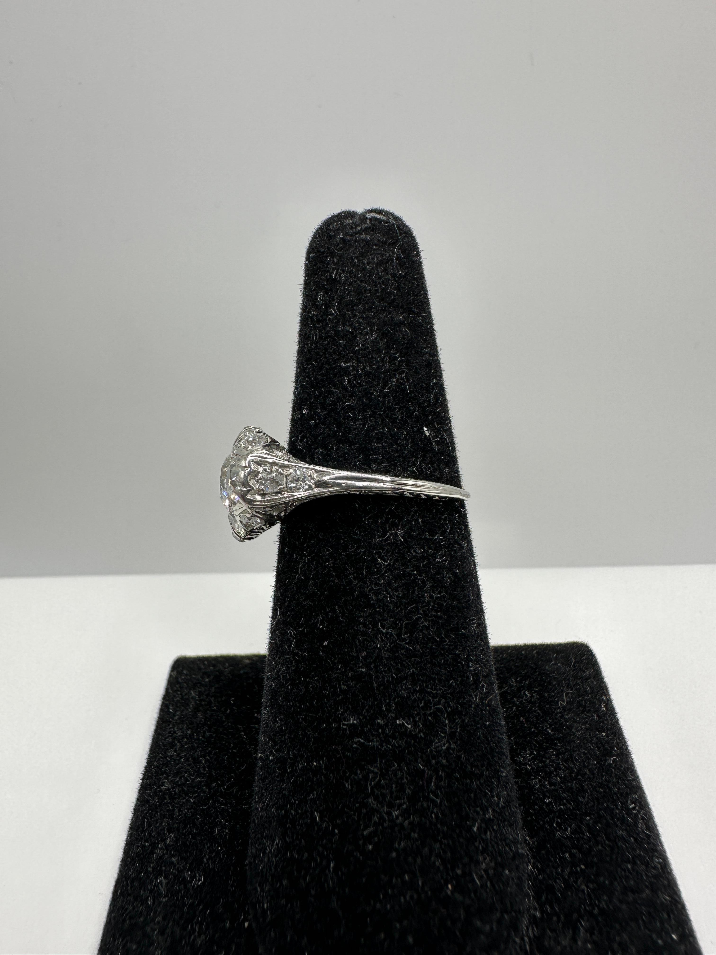 Anillo Eduardiano de Platino y Diamantes en venta 1