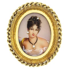 Porträtbrosche mit Diamanten im edwardianischen Stil, um1902