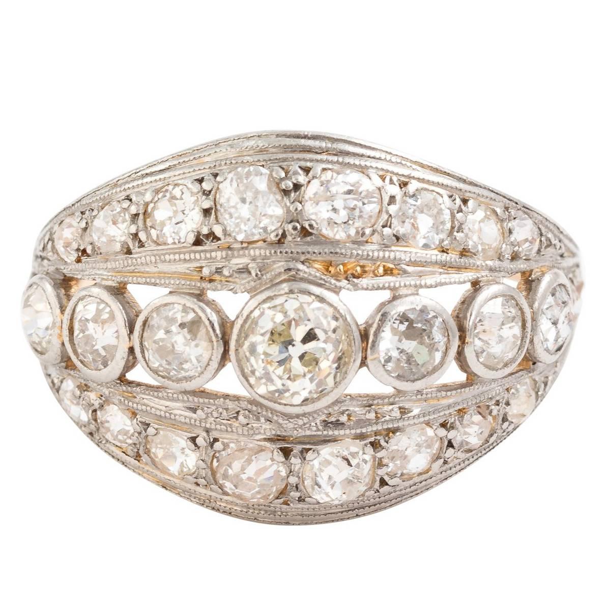 Edwardian Diamond Ring, carat 1910 For Sale