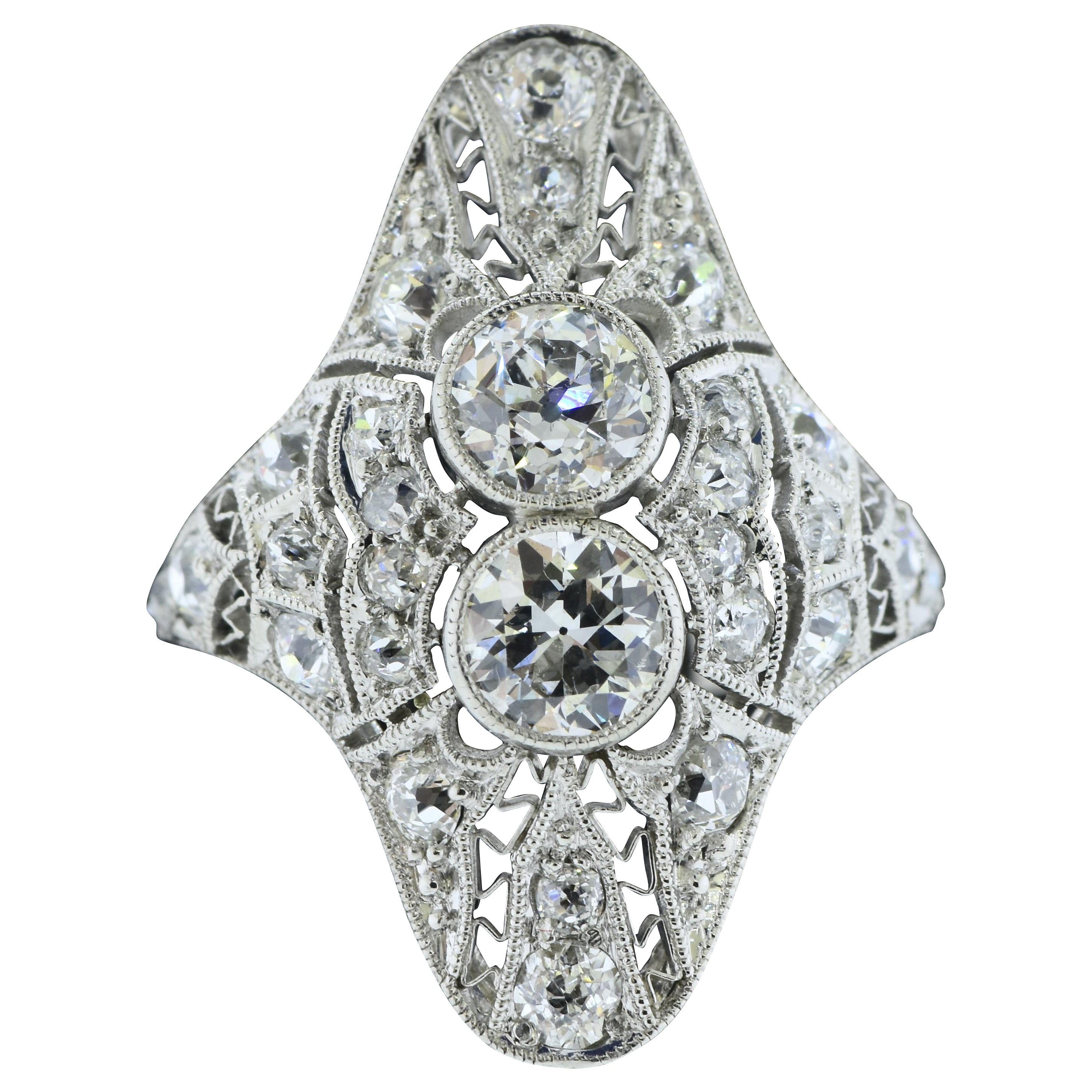 Anello di diamanti edoardiano, 1915 circa in vendita