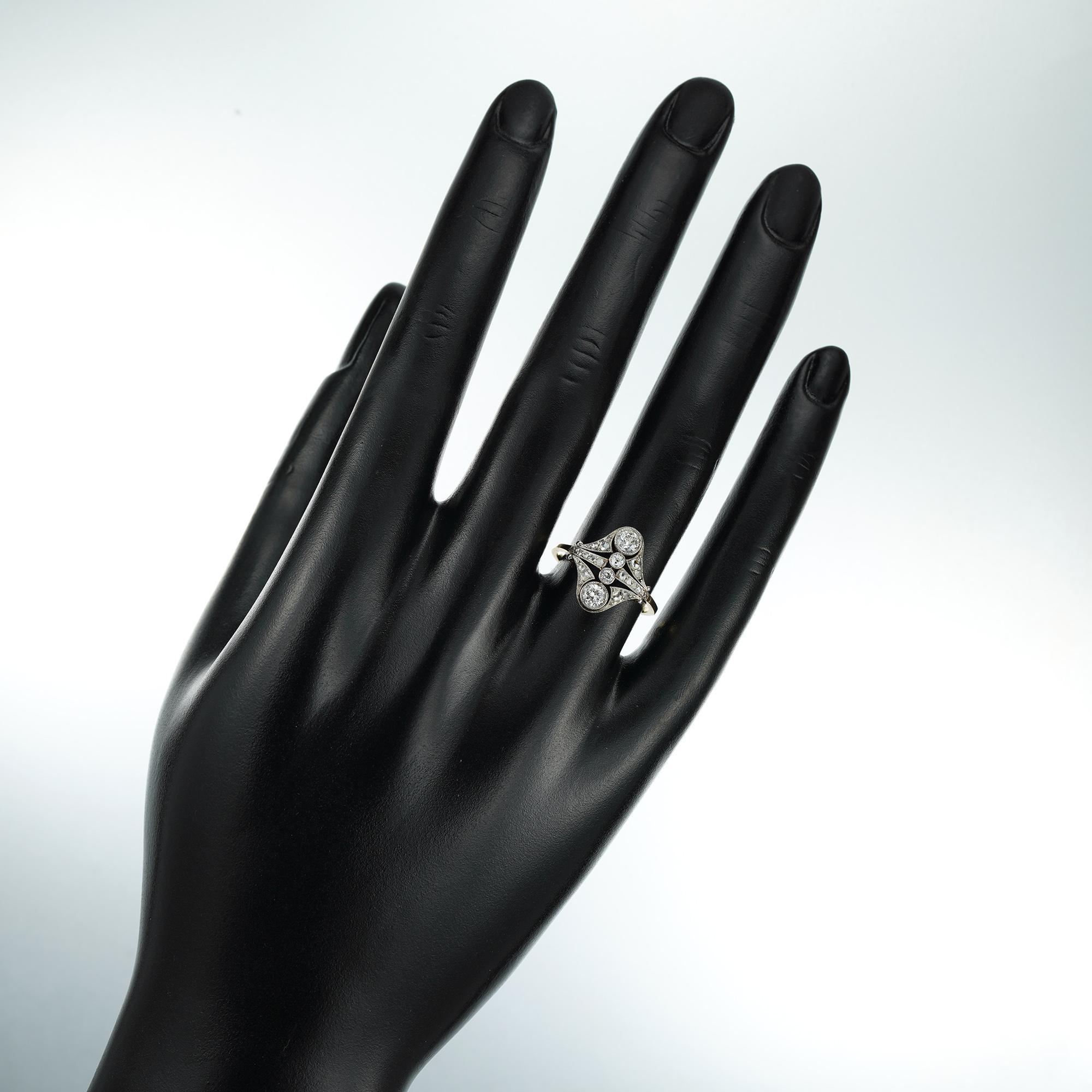 Diamant-Ring aus dem Edwardianischen Zeitalter im Zustand „Gut“ in London, GB