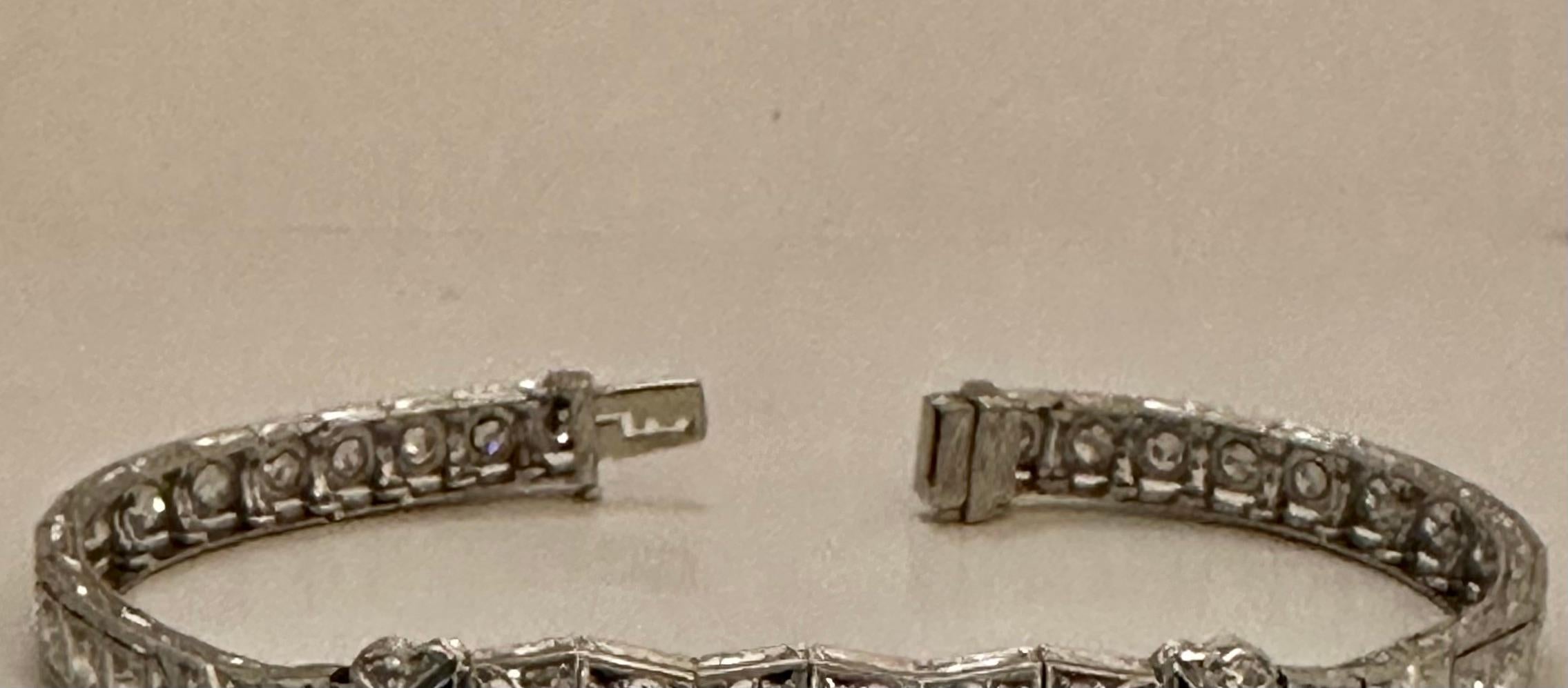 20ième siècle Bracelet édouardien en diamant et saphir en vente