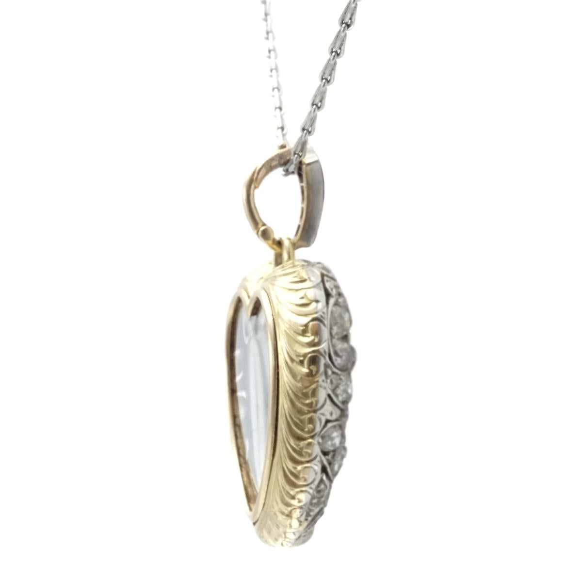 Women's Edwardian Diamond Sapphire Locket and Chain