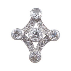 Edwardian Diamond Set Geometric Kite Shaped Ring in Platinum