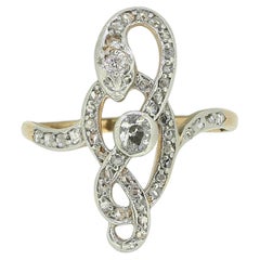 Vintage Edwardian Diamond Snake Ring