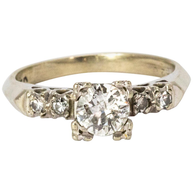 Certified 1960's Diamond Solitaire Ring For Sale at 1stDibs