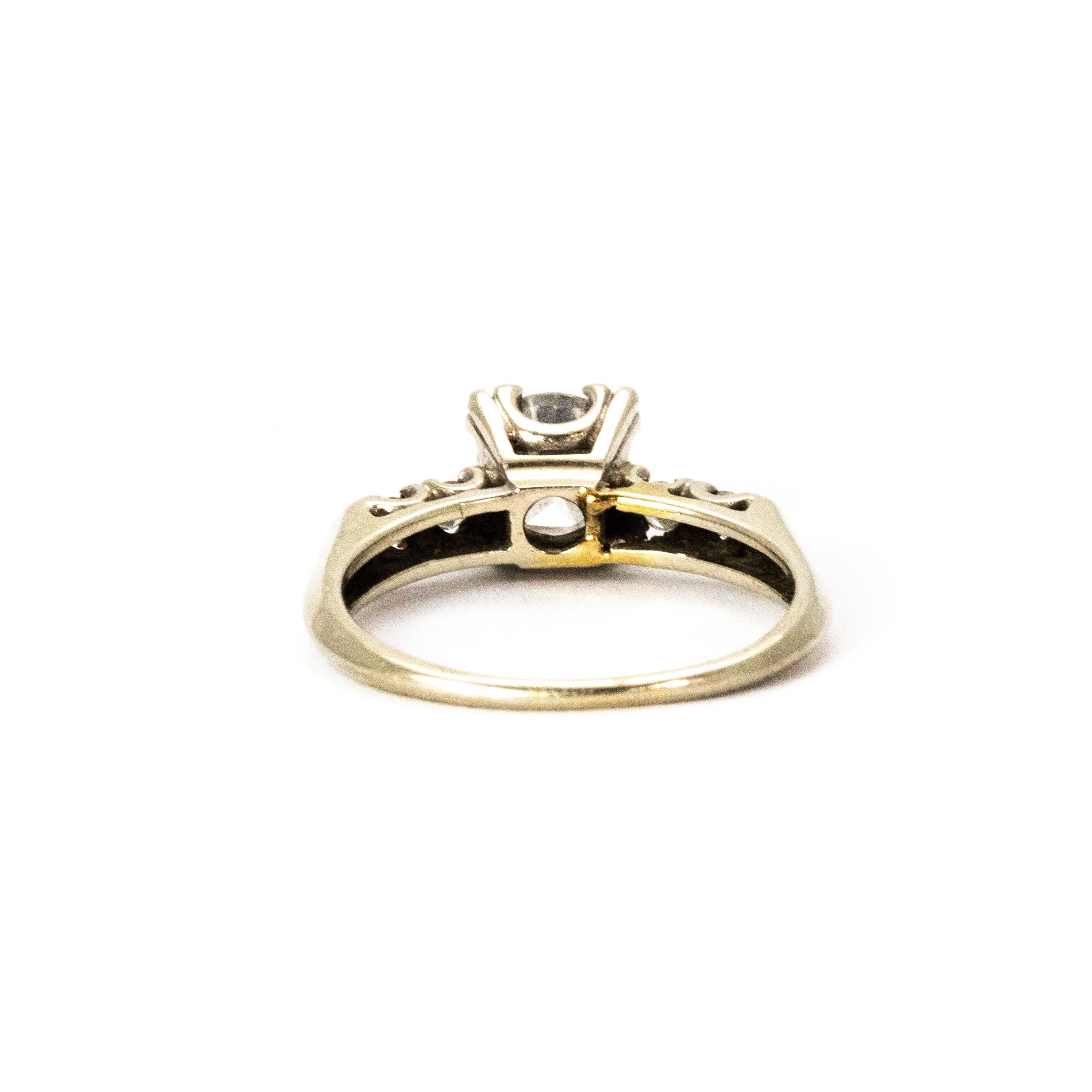 Solitär-Ring mit Diamanten im Edwardianischen Stil im Zustand „Hervorragend“ im Angebot in Chipping Campden, GB