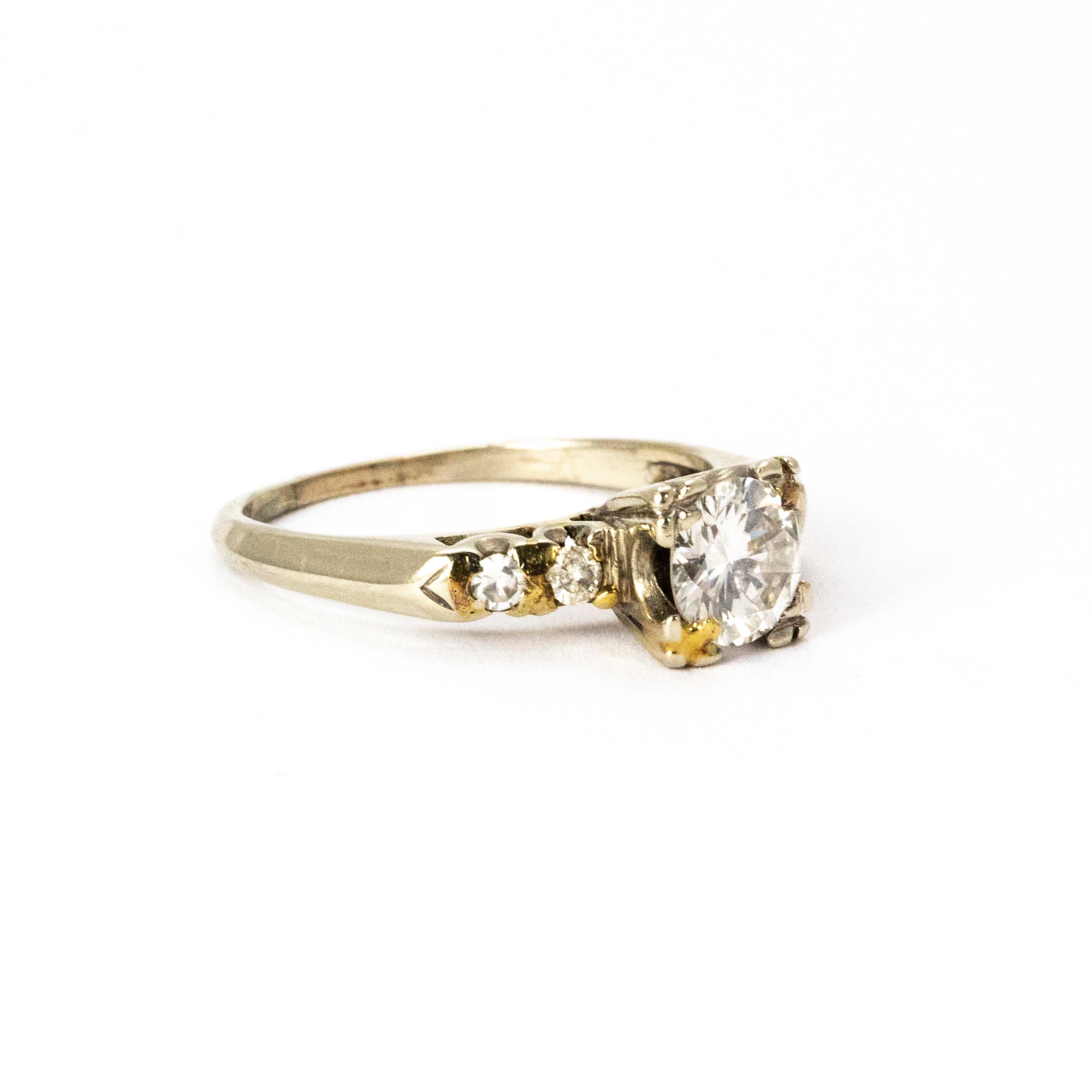 Solitär-Ring mit Diamanten im Edwardianischen Stil im Angebot 1