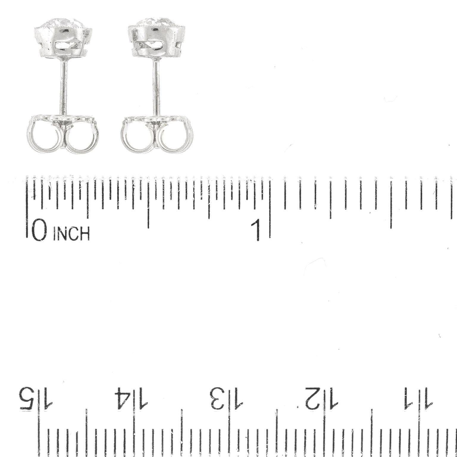 Edwardian Diamond Stud Earrings 1