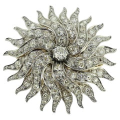 Edwardianische Diamant-Sonnenschein-Brosche