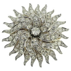 Edwardianische Diamant-Sonnenschein-Brosche