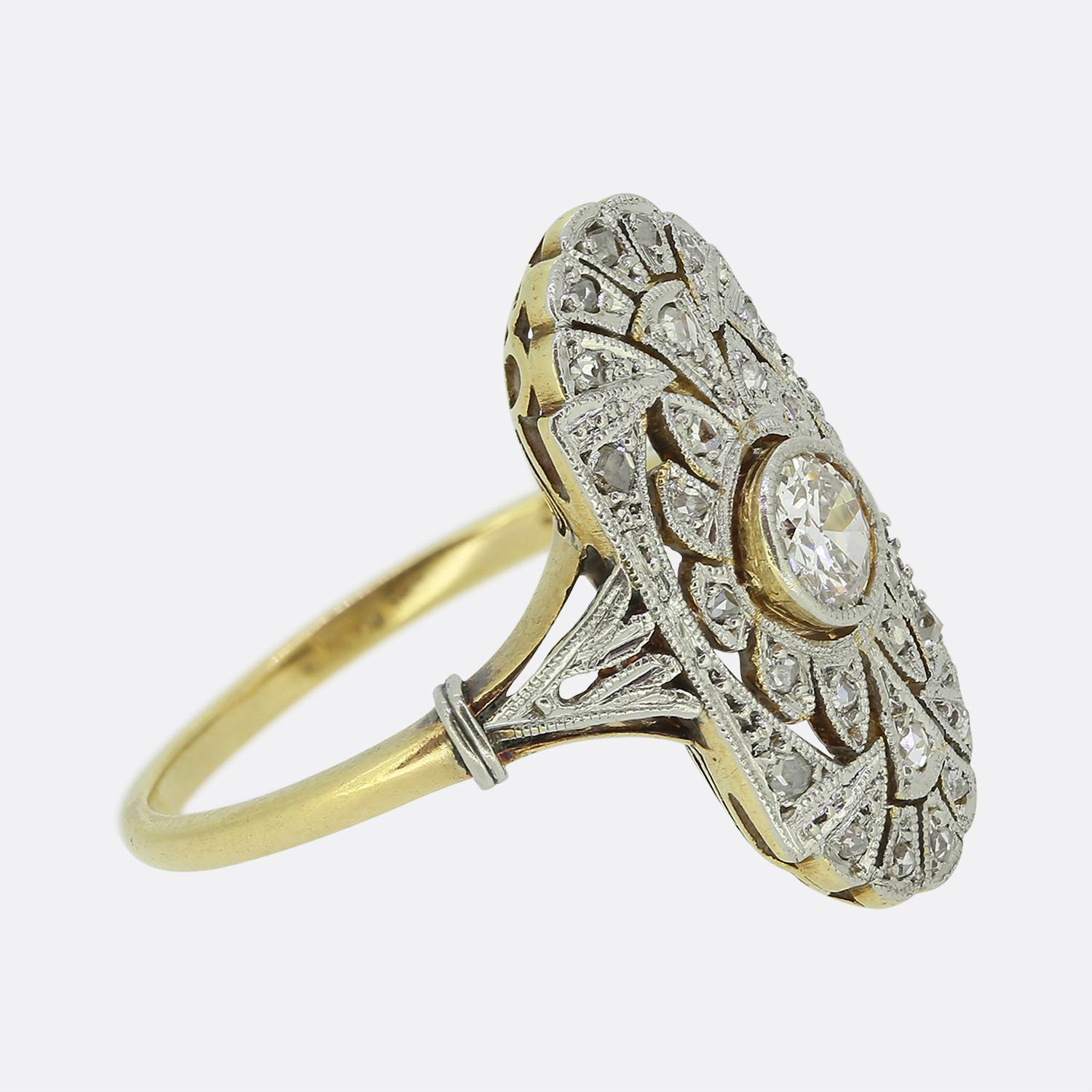 Tischring mit edwardianischem Diamanten (Edwardian) im Angebot