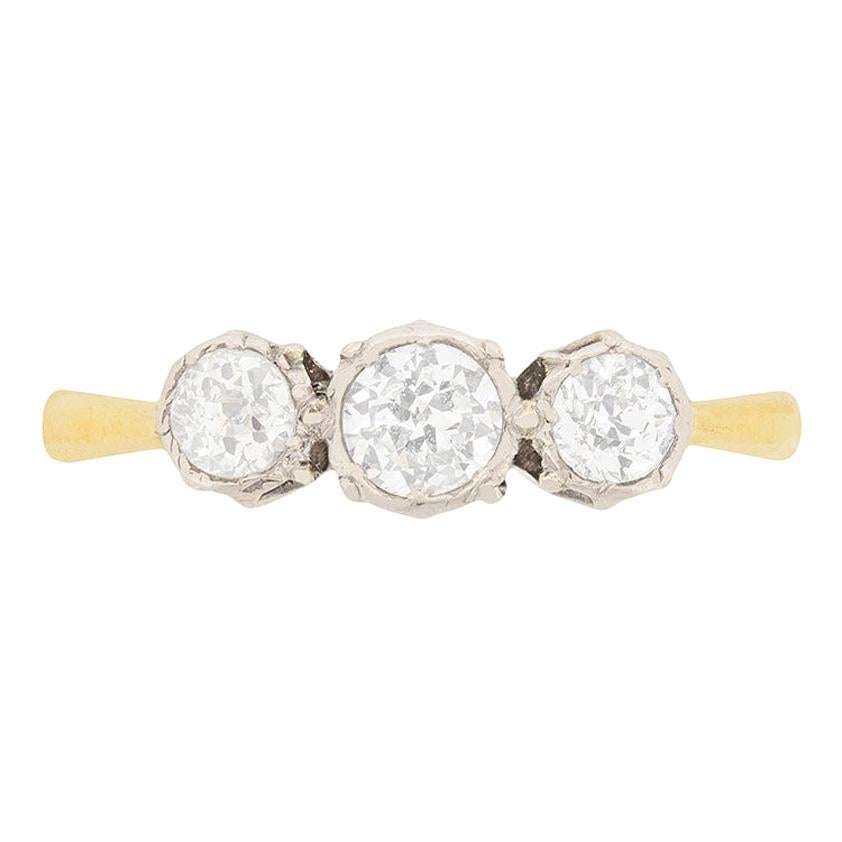 Edwardian Diamond Three-Stone Engagement Ring, circa 1910