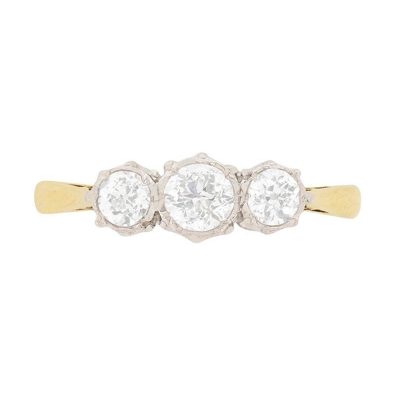 Edwardian Diamond Three-Stone Engagement Ring, circa 1910 For Sale
